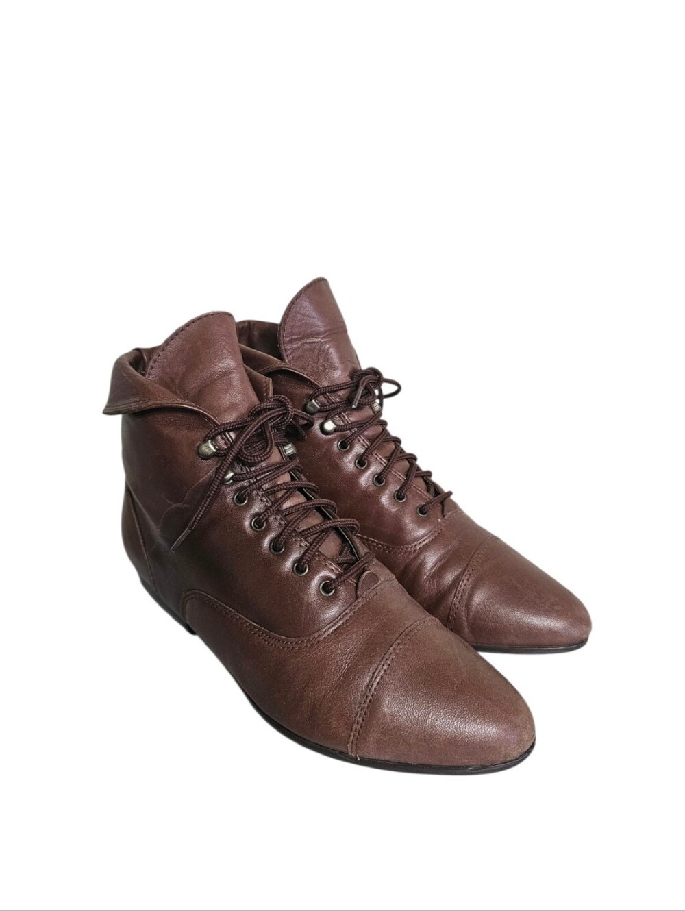 Maine Woods Vintage Brown Murphy Fold-Down Boots Leather Booties Women's 7.5M